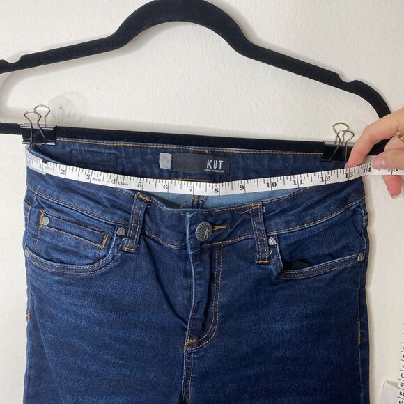 Kut From The Kloth Blue Connie High Rise Slim Fit Raw V-Cut Ankle Hem Jeans 4 - Picture 12 of 13